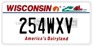 254WXV  license plate in WI
