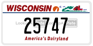 25747 license plate in Wisconsin
