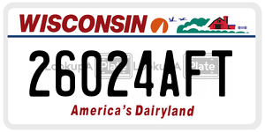 26024AFT  license plate in WI