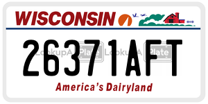 26371AFT  license plate in WI