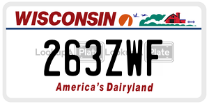 263ZWF  license plate in WI
