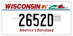 2652D  license plate in WI