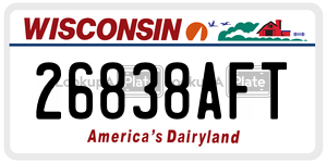 26838AFT  license plate in WI