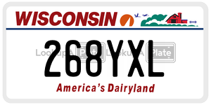 268YXL  license plate in WI
