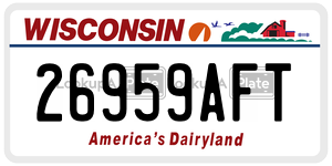 26959AFT  license plate in WI