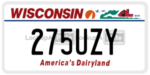 275UZY  license plate in WI