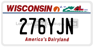 276YJN  license plate in WI