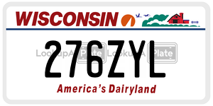 276ZYL  license plate in WI