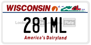 281ML  license plate in WI