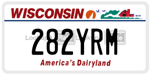 282YRM  license plate in WI