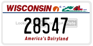 28547  license plate in WI