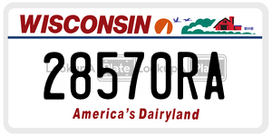 28570RA  license plate in WI