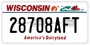 28708AFT license plate in Wisconsin