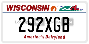 292XGB  license plate in WI