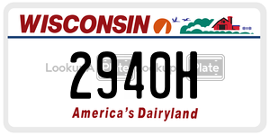 2940H  license plate in WI