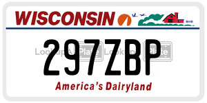 297ZBP  license plate in WI