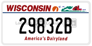 29832B license plate in Wisconsin
