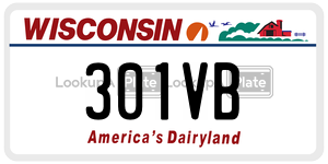 301VB  license plate in WI