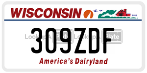 309ZDF  license plate in WI
