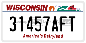 31457AFT  license plate in WI