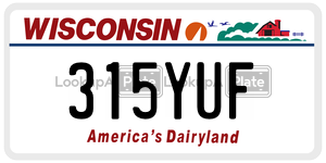 315YUF  license plate in WI