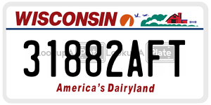 31882AFT  license plate in WI