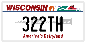 322TH  license plate in WI