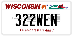 322WEN  license plate in WI