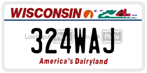 324WAJ  license plate in WI