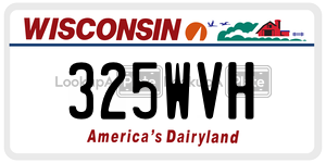 325WVH  license plate in WI