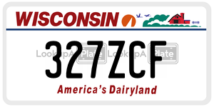 327ZCF  license plate in WI