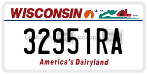 32951RA  license plate in WI