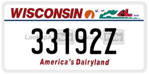33192Z  license plate in WI