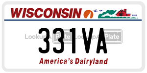 331VA  license plate in WI