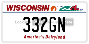 332GN  license plate in WI