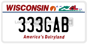 333GAB  license plate in WI