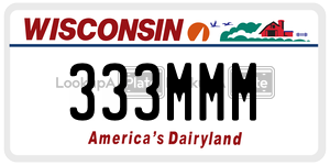 333MMM  license plate in WI
