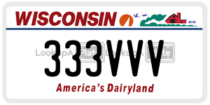 333VVV  license plate in WI