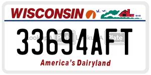 33694AFT  license plate in WI