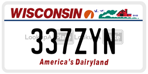 337ZYN  license plate in WI