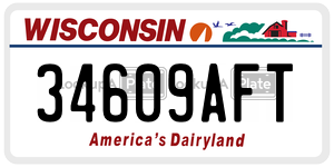 34609AFT  license plate in WI
