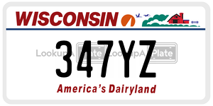 347YZ  license plate in WI
