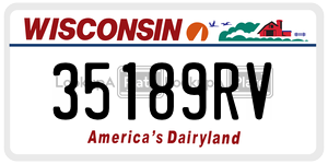 35189RV  license plate in WI