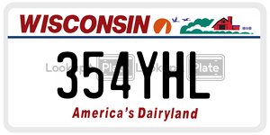 354YHL  license plate in WI