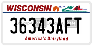 36343AFT  license plate in WI