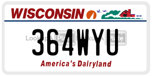 364WYU  license plate in WI
