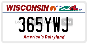 365YWJ  license plate in WI