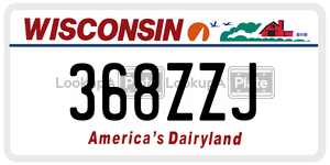368ZZJ  license plate in WI