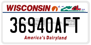 36940AFT  license plate in WI