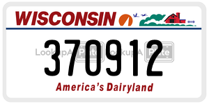 370912  license plate in WI